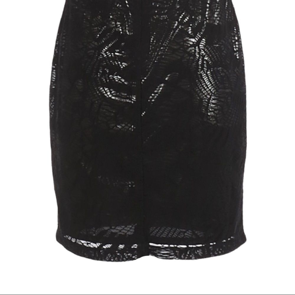Marc New York Andrew Marc Metallic Black Lace Sheath Dress Size 4 - Picture 6 of 14